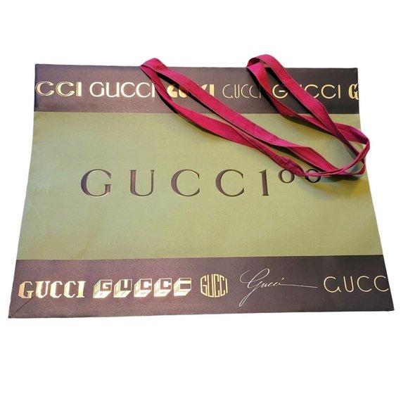 Gucci Shopping Bags Black & White + Gift Ties Set of 7 Reusable Gift Prop VR210 - Picture 3 of 12